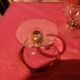 1930s footed glass service with gilding, including champagne flutes.
