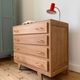 Commode vintage en chêne brut (rénovée)