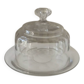 Beautiful cheese dome and its crystal tray