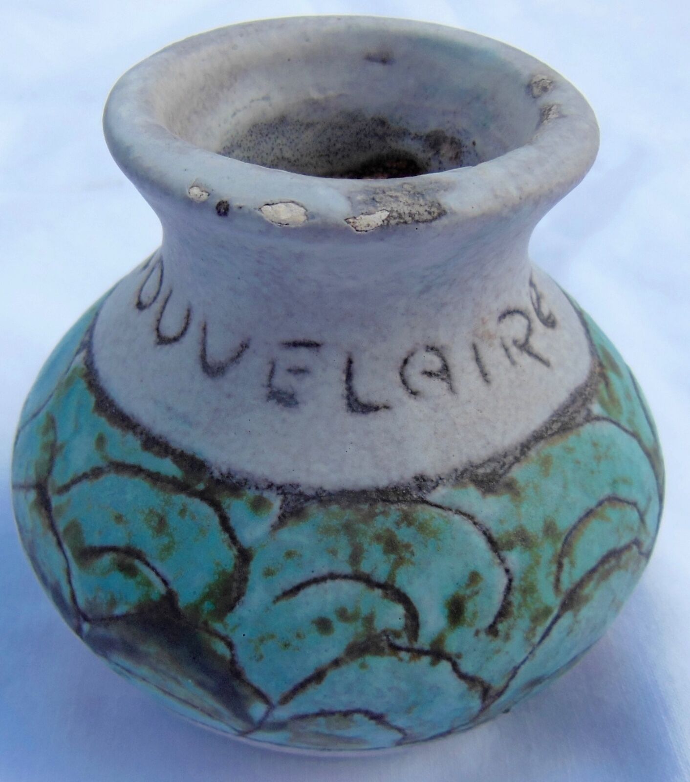 CERAMIC VASE - ABSTRACT DECORATION - R.COUVELAIRE - J.MASSIER - VALLAURIS -