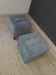 Pair of cubic pouf in padded fabric