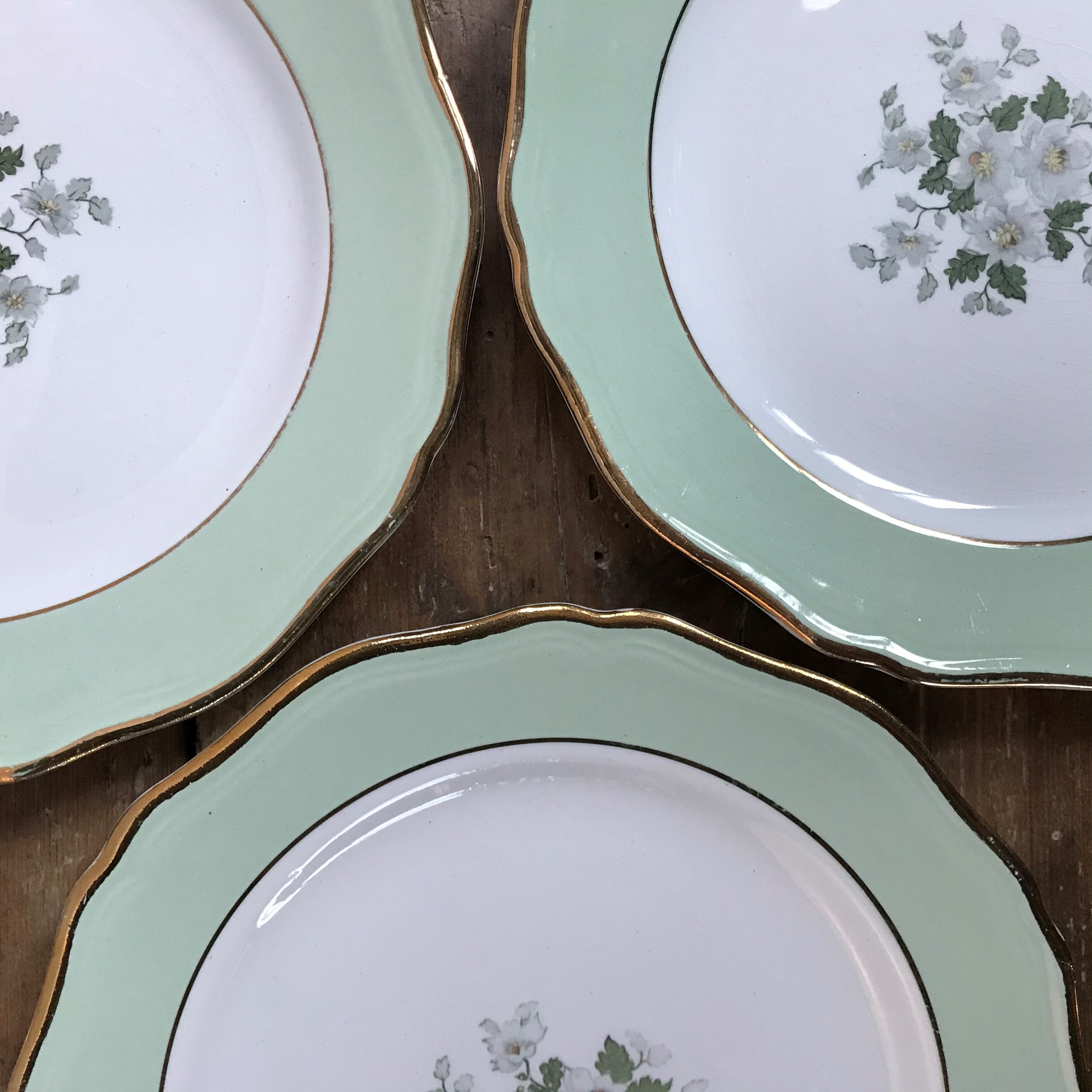 Six old St Amand st Amand style dessert plates