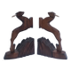 pair of art deco bookends in chamois wood