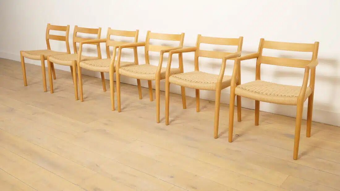 6 x dining chairs | Niels Otto Møller | Model 84 & 67 | Oak | Restored