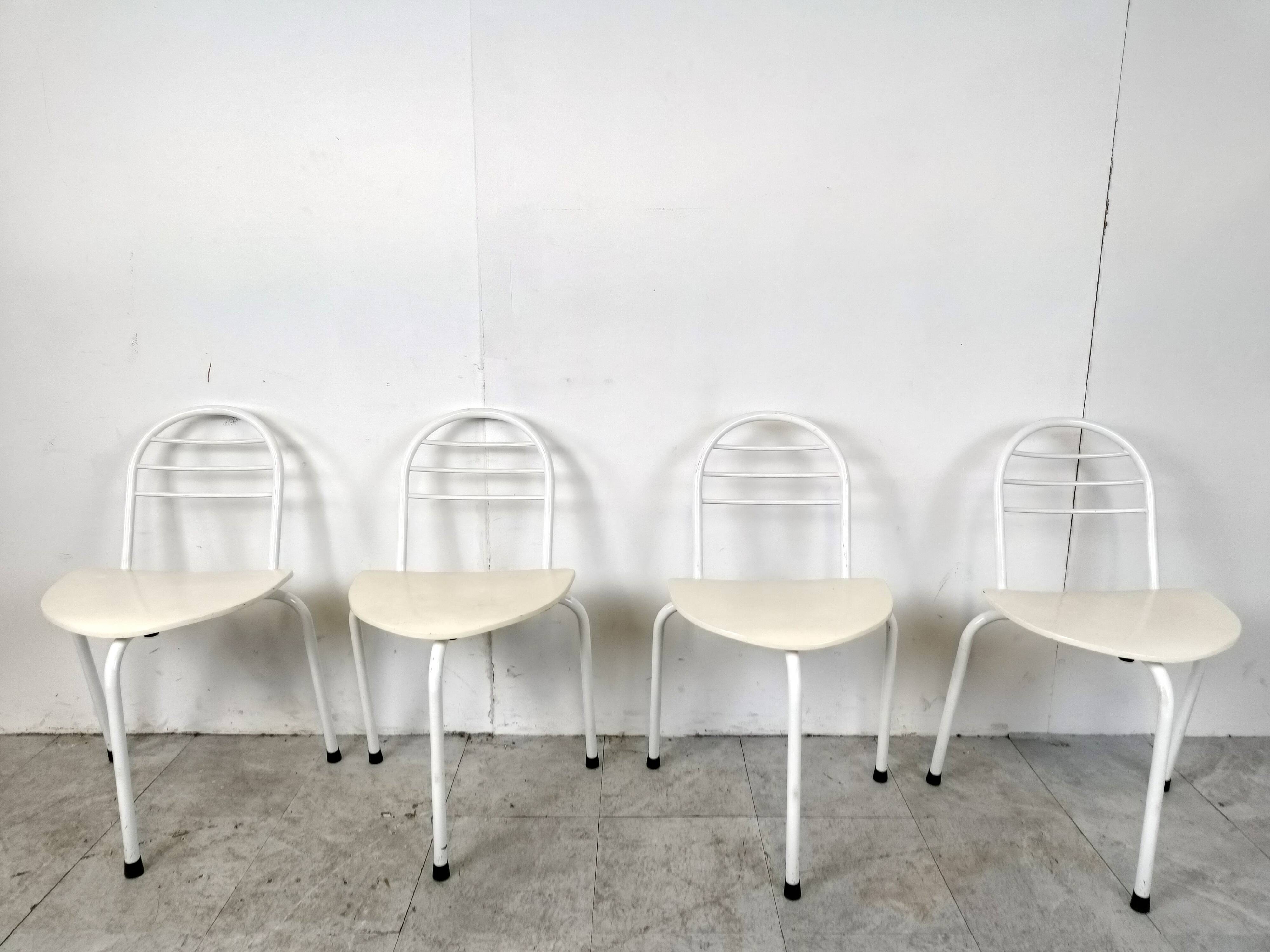 Postmodern tripod dining chairs, 1980s