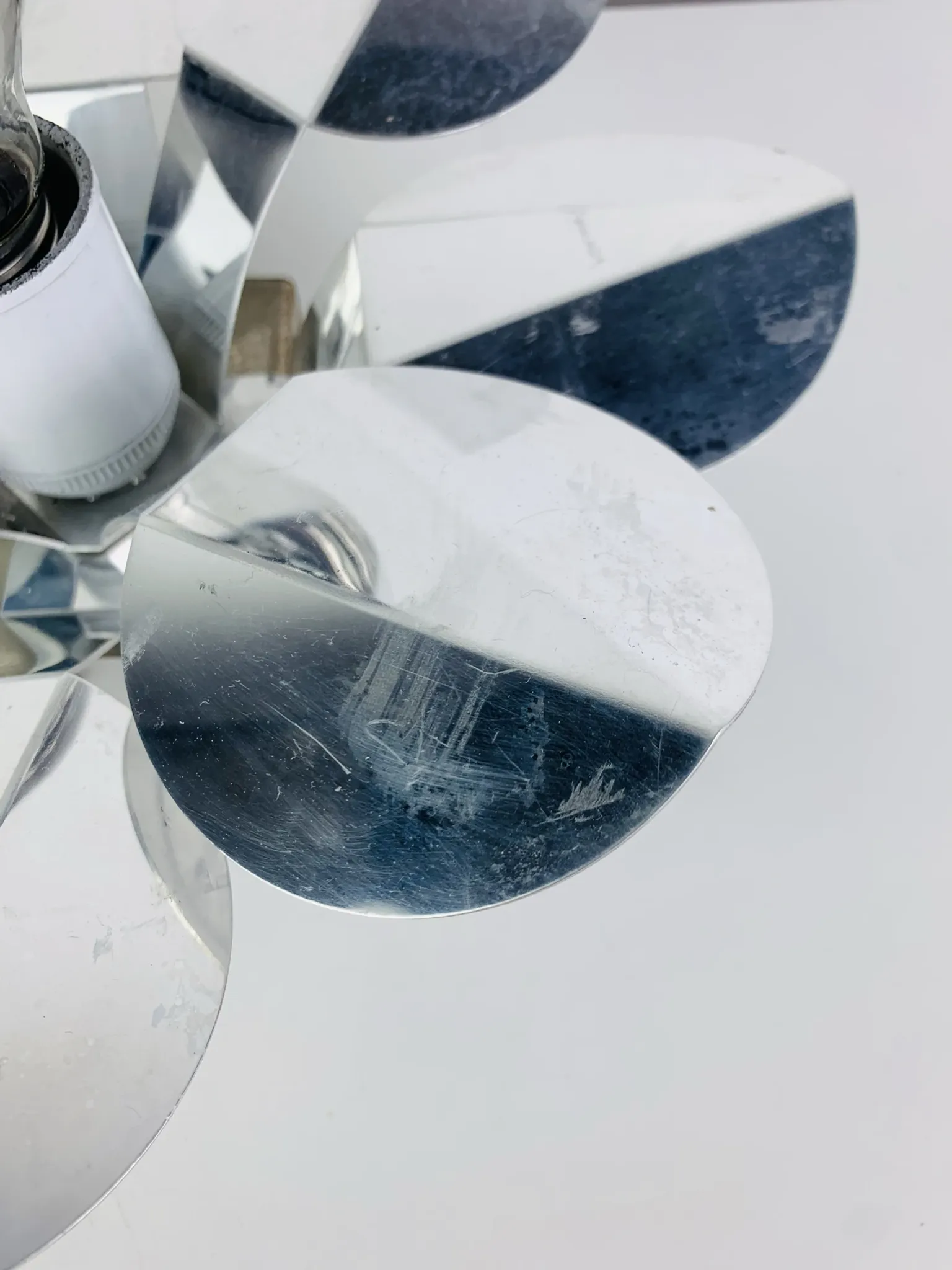 Space Age chrome flower wall light from the 1960s.