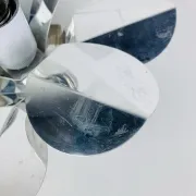 Space Age chrome flower wall light from the 1960s.