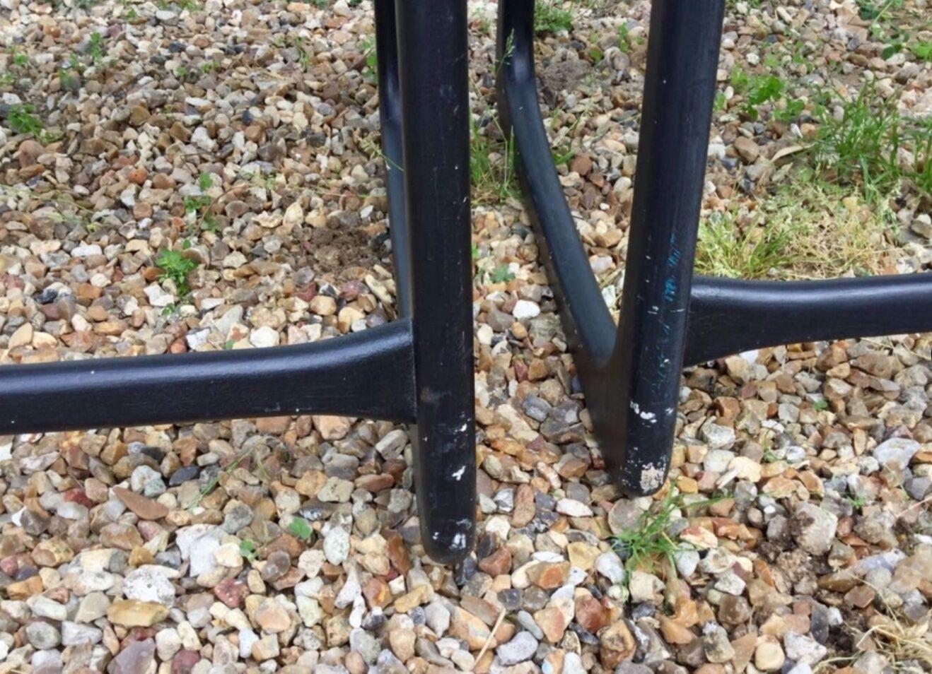 Baumann sled with caning chairs