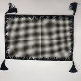 Rectangular cushion, cover and insert, black and white. Alexandra model