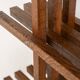 Sculptural wengé slat bookcase (Europe, 1960s).