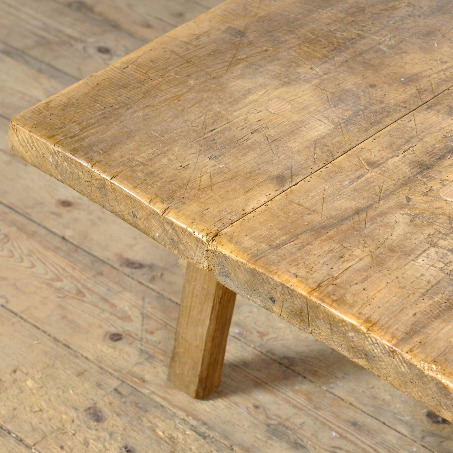 Table de boucher/table de ferme vintage en chêne, 1920s