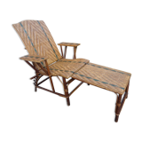 Rattan folding lounge chair