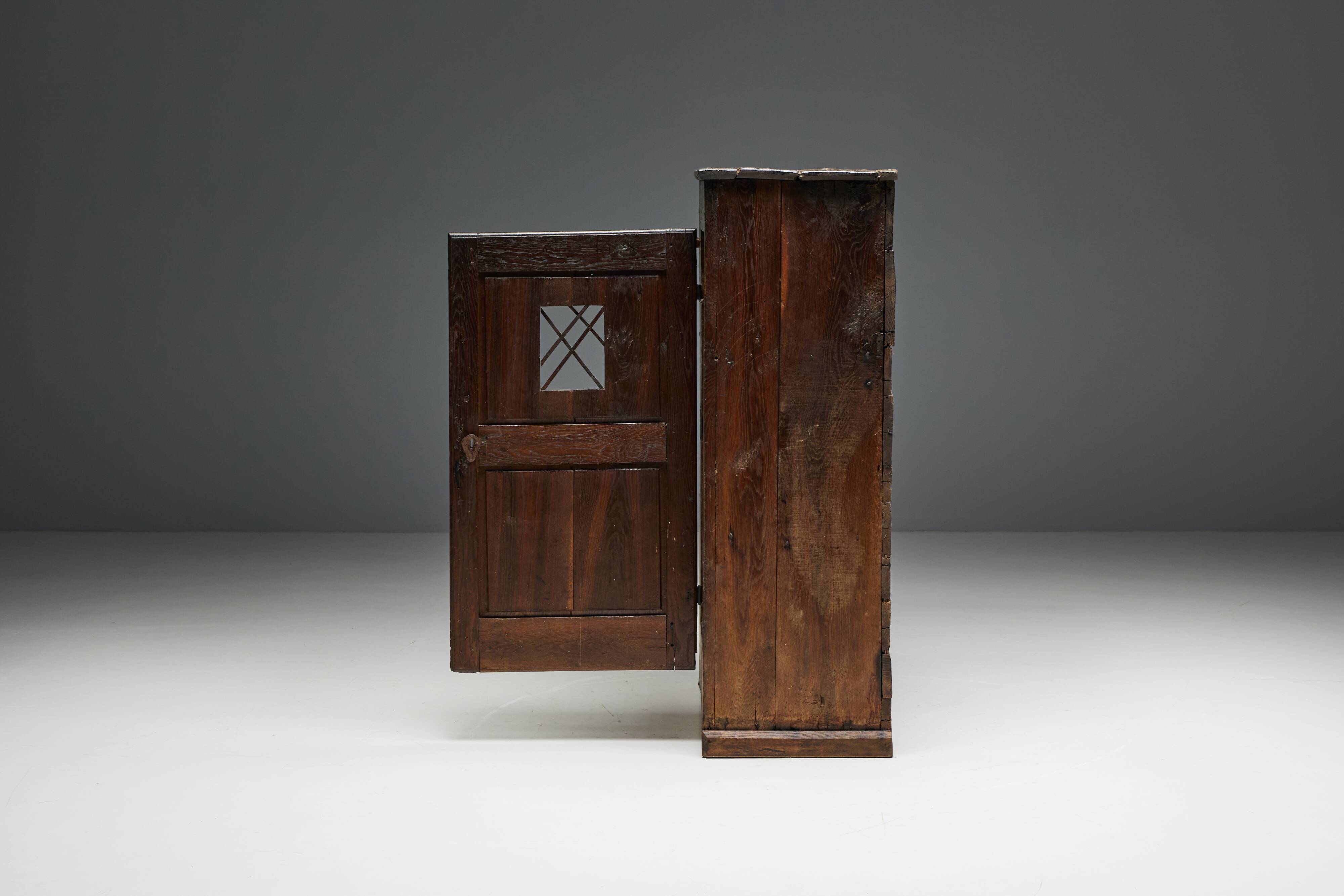Primitive Wabi Sabi Cabinet, France, 19th Century