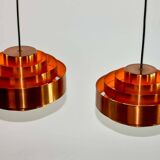 Pair of Midcentury Copper Pendants by Jo Hammerborg for Fog & Mørup, 1960s