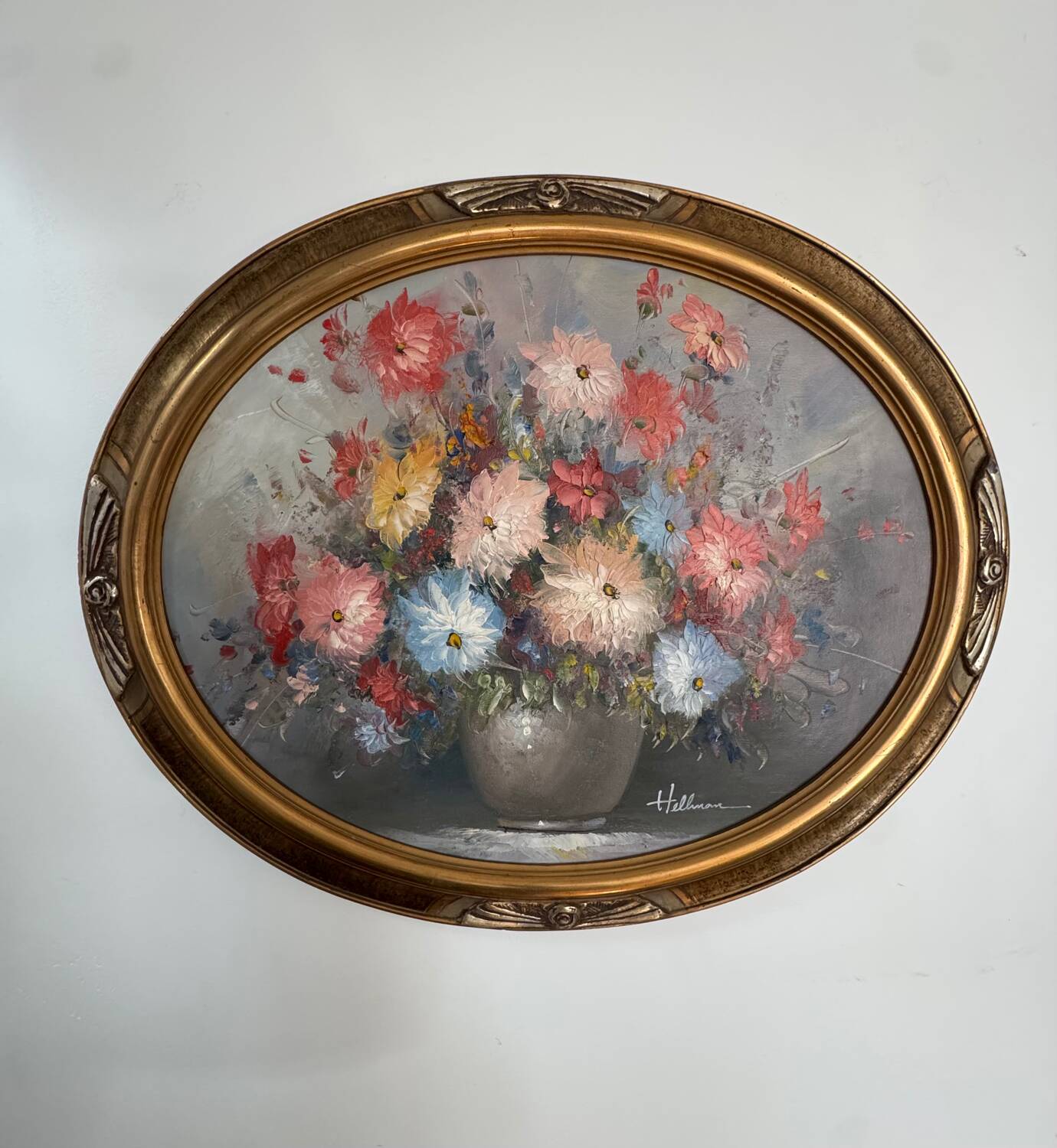 Still life with dahlias signed early 20th century