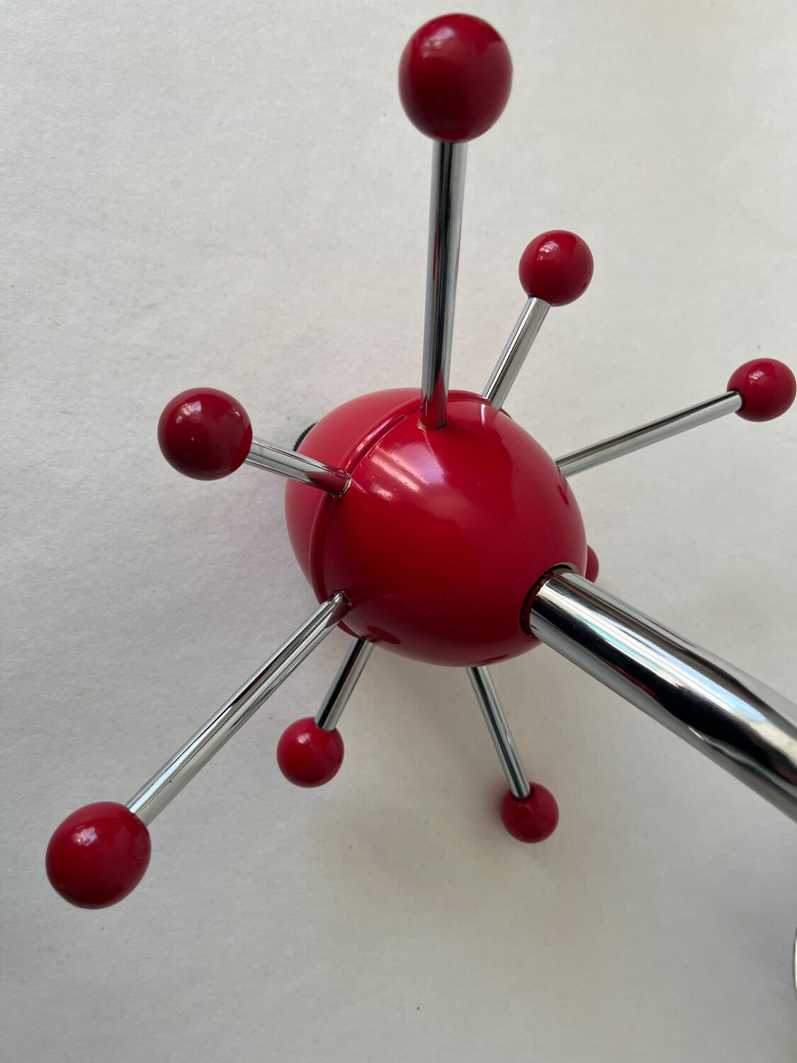 Vintage red Sputnik coat rack