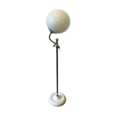 Workshop lamp, old office in chrome and opaline
