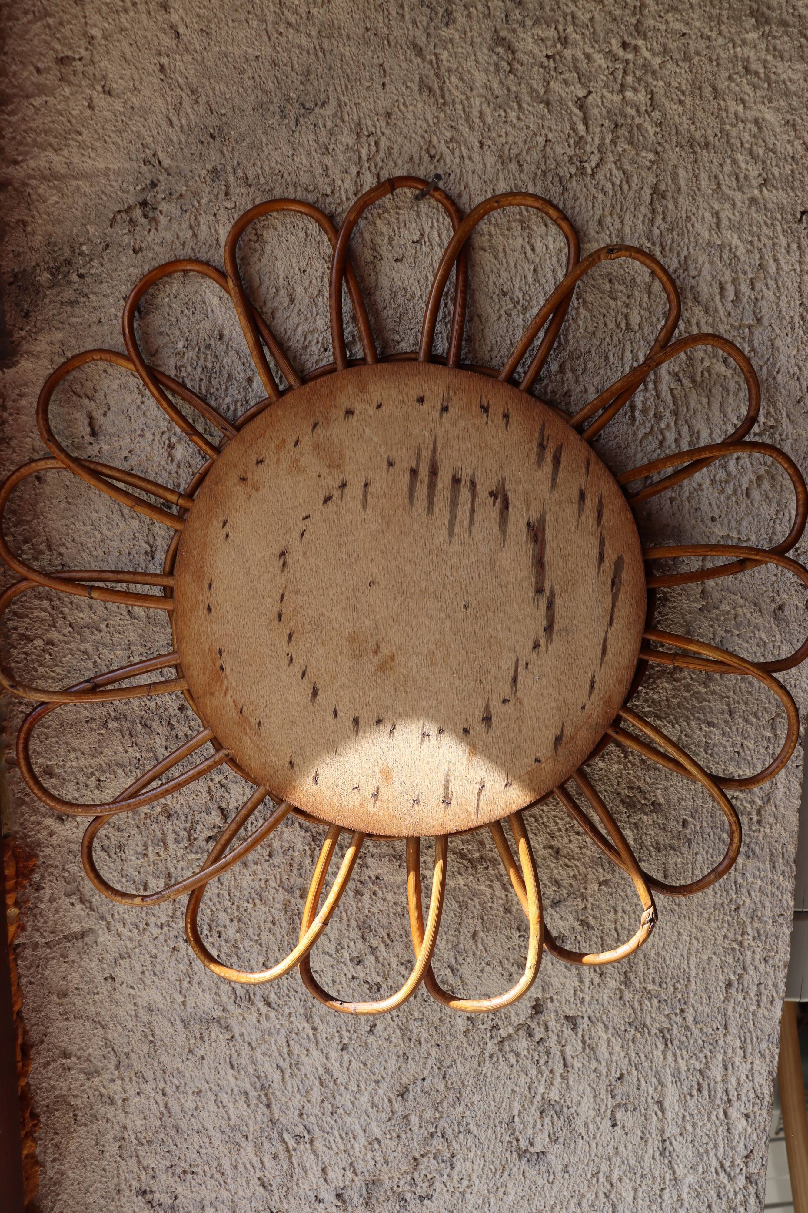 Vintage rattan mirror