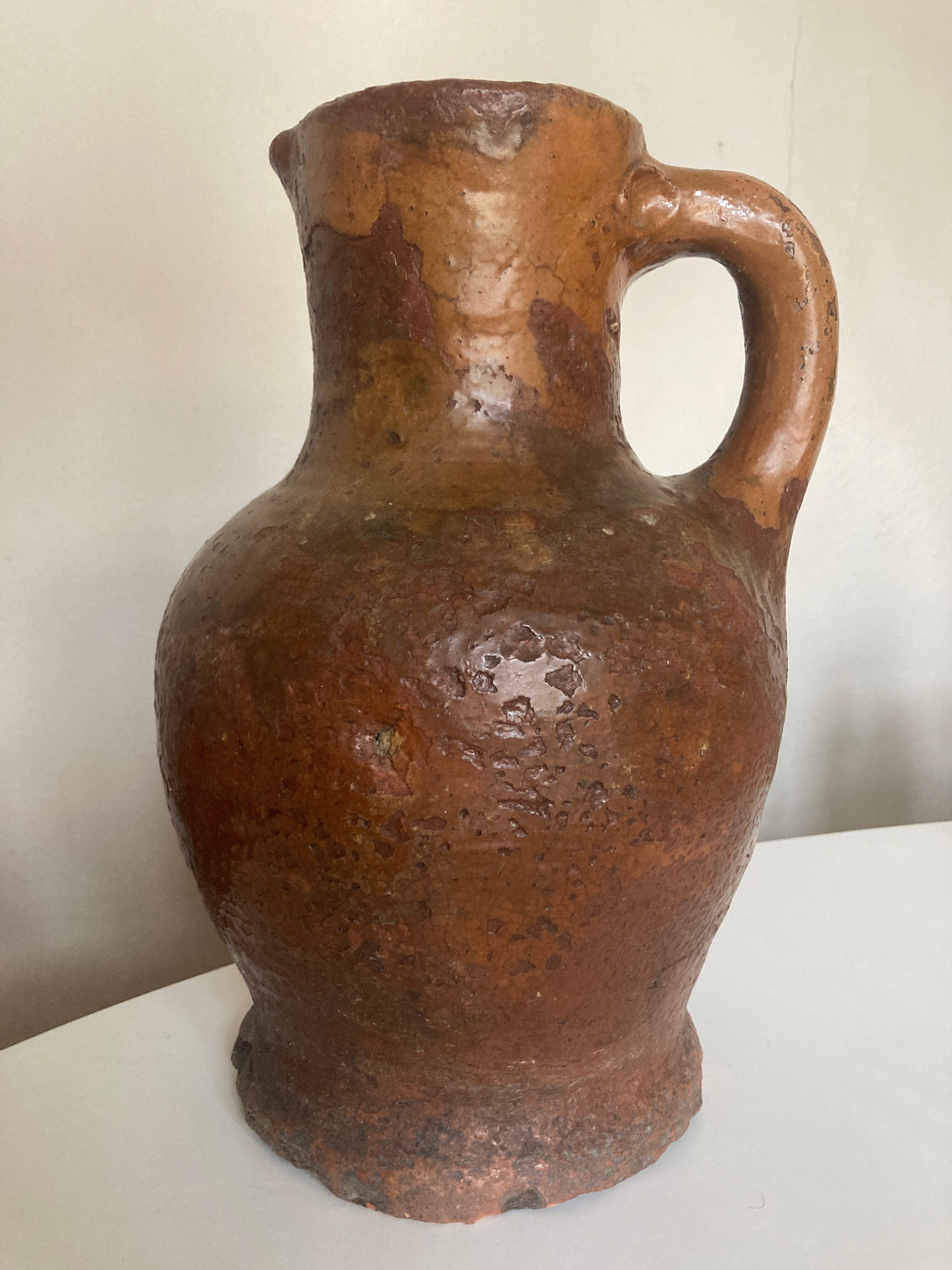 Farm pitcher late 19th in terracotta folk arts XXXL