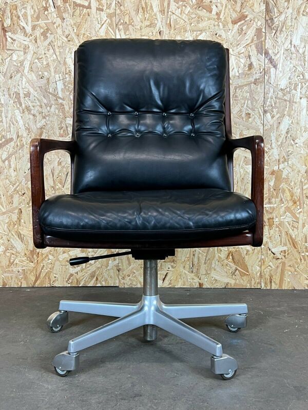 Chaise 60s années 70 chaise de bureau Eugen Schmidt Solofom chaise pivotante en cuir design années 60