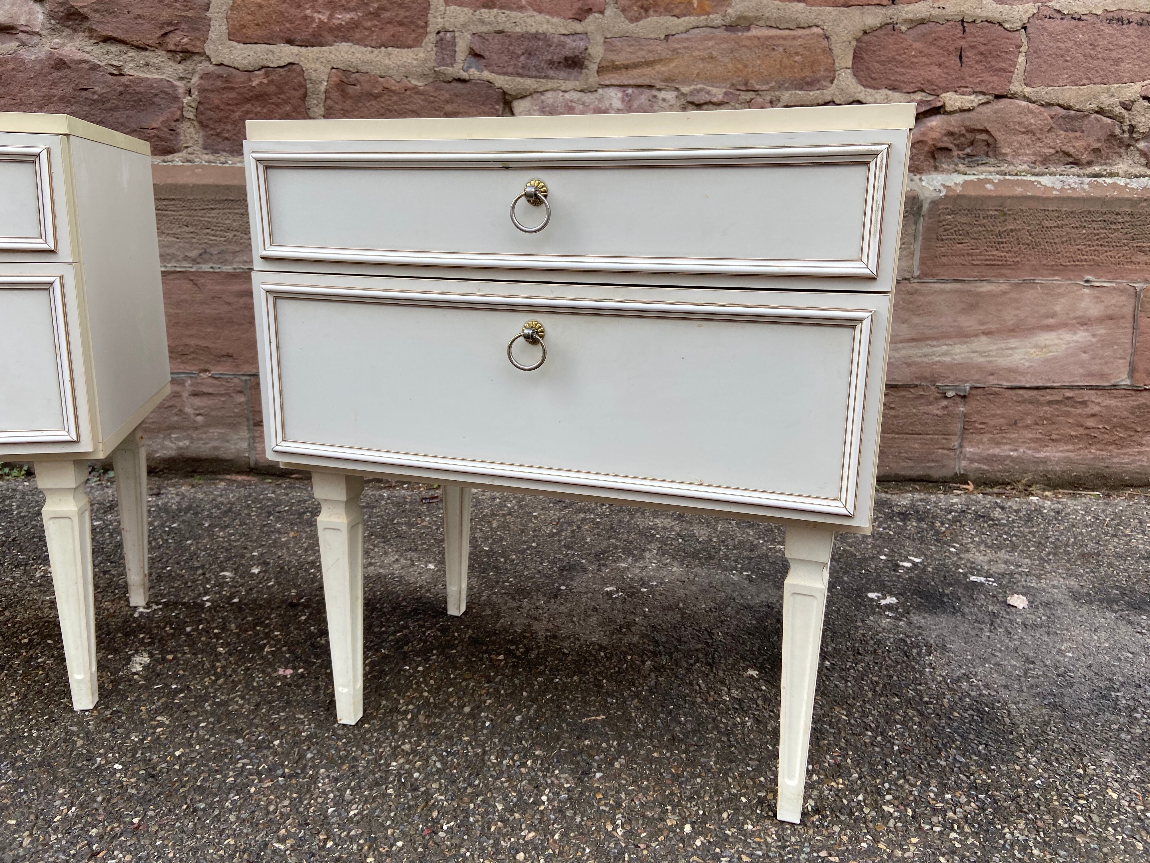Vintage 1970 Neo Louis XVI bedside pair