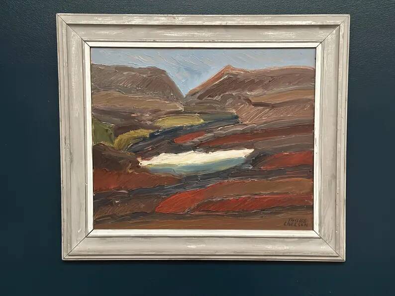 Original Swedish Oil on Panel – “Rustic Landscape” by Thage Carlson – Signed – Vintage & Framed – 72 × 61 cm (28.3" × 24")