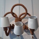 Large 3-light rope wall lamp