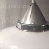 Industrial pendant lamp opaline Art Deco style – 50s/60s