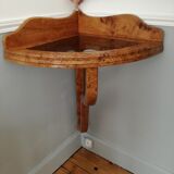 Elm magnifying glass corner console shelf