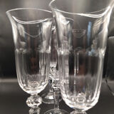 4 flûtes en cristal taillé