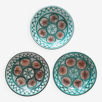 3 small soup plates, Robert Picault Ceramics (1919-2000), Vallauris