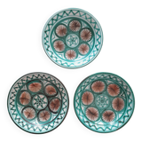 3 petites assiettes creuses, Céramiques Robert Picault (1919-2000), Vallauris