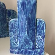 Garniture de cheminée bleue Odyv 1940 Art Déco