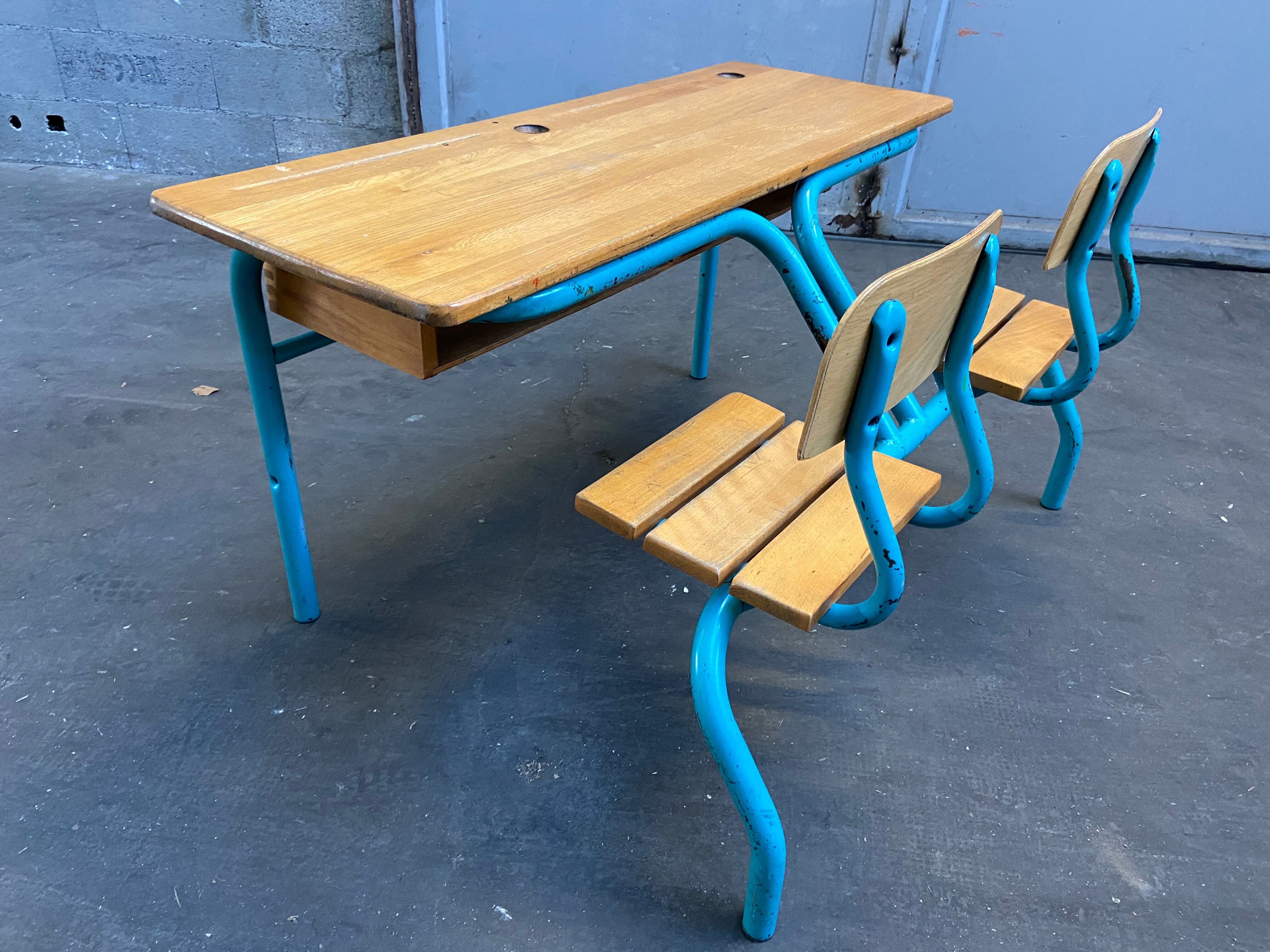 School desk school desk vintage bench