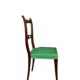 Ensemble italien de six chaises vintage noires et vertes 1960