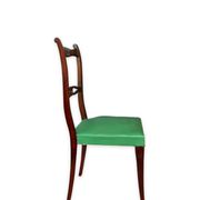 Ensemble italien de six chaises vintage noires et vertes 1960