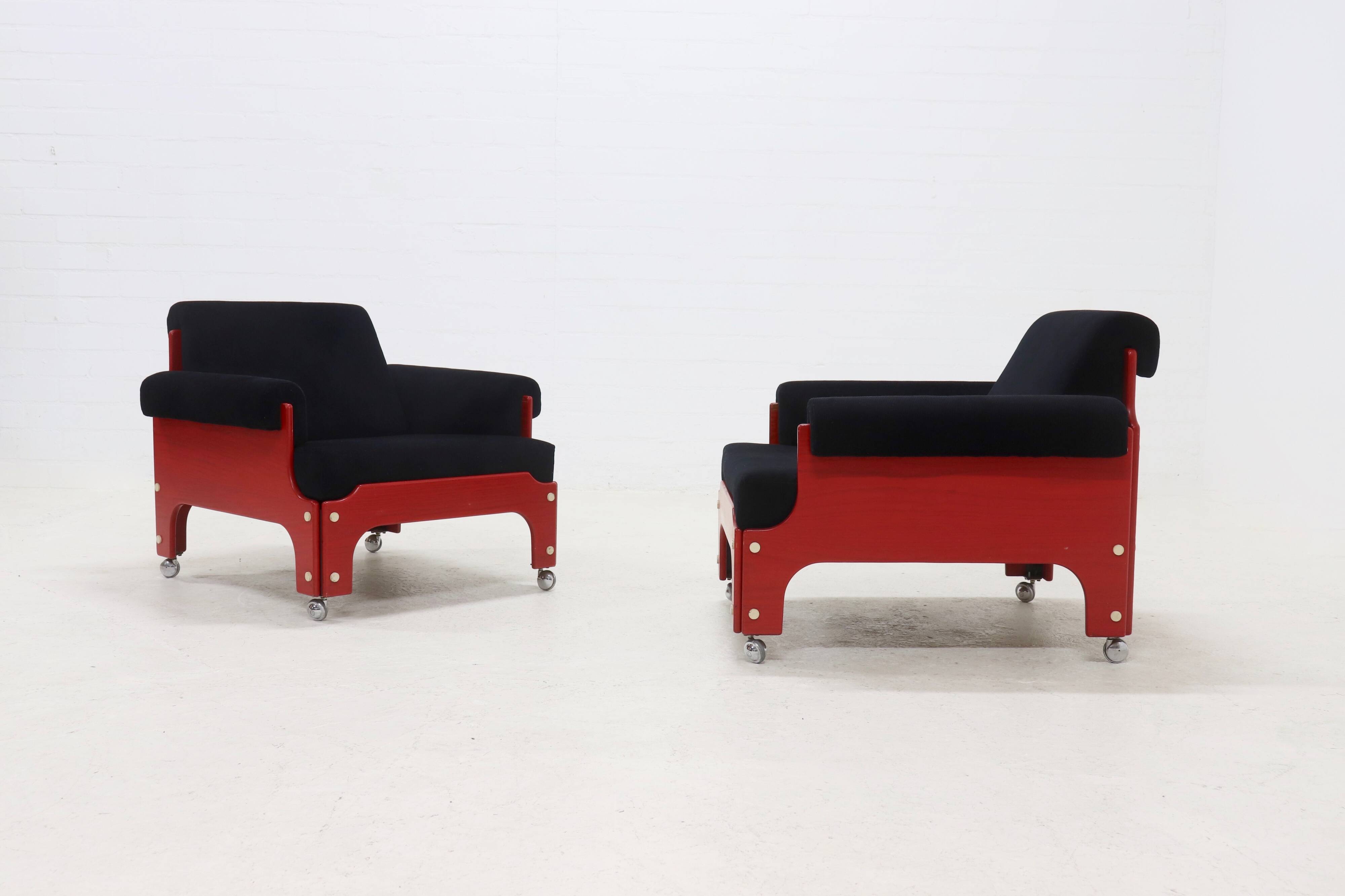 Rare Set of 2 ‘t Spectrum ‘SZ85’ Lounge Chairs by Jan Pieter Berghoef 1960s