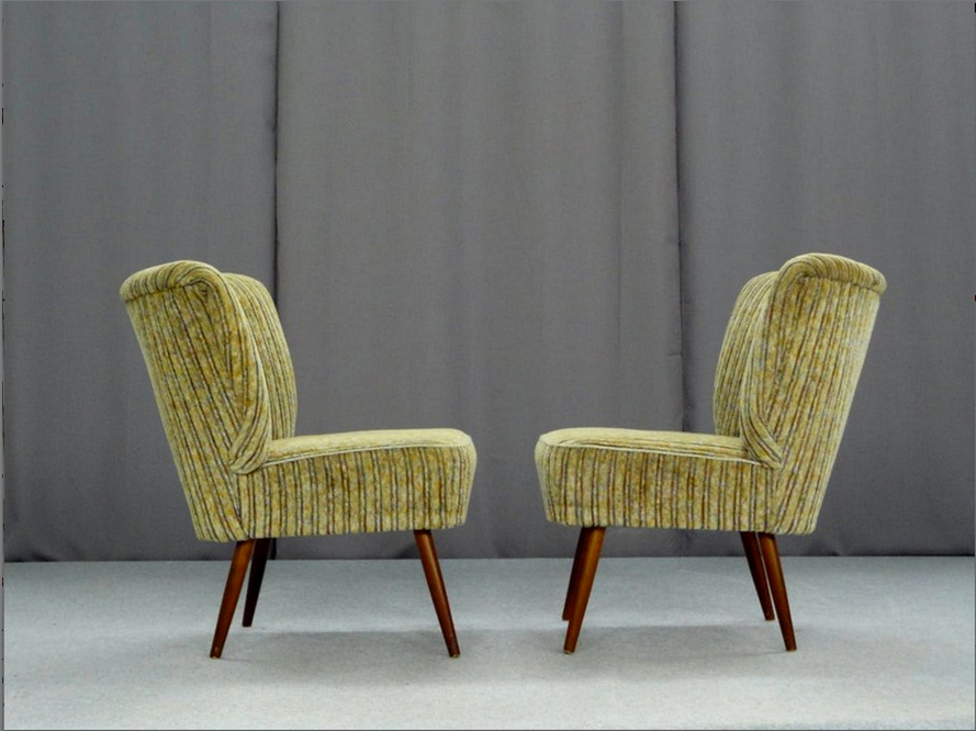 Pair of armchairs, velvet 1950