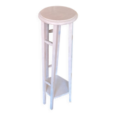 Sellette Haute Guéridon Ancien Bois Blanc Porte Pot Vintage