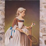 Tableau à l'huile représentant une femme