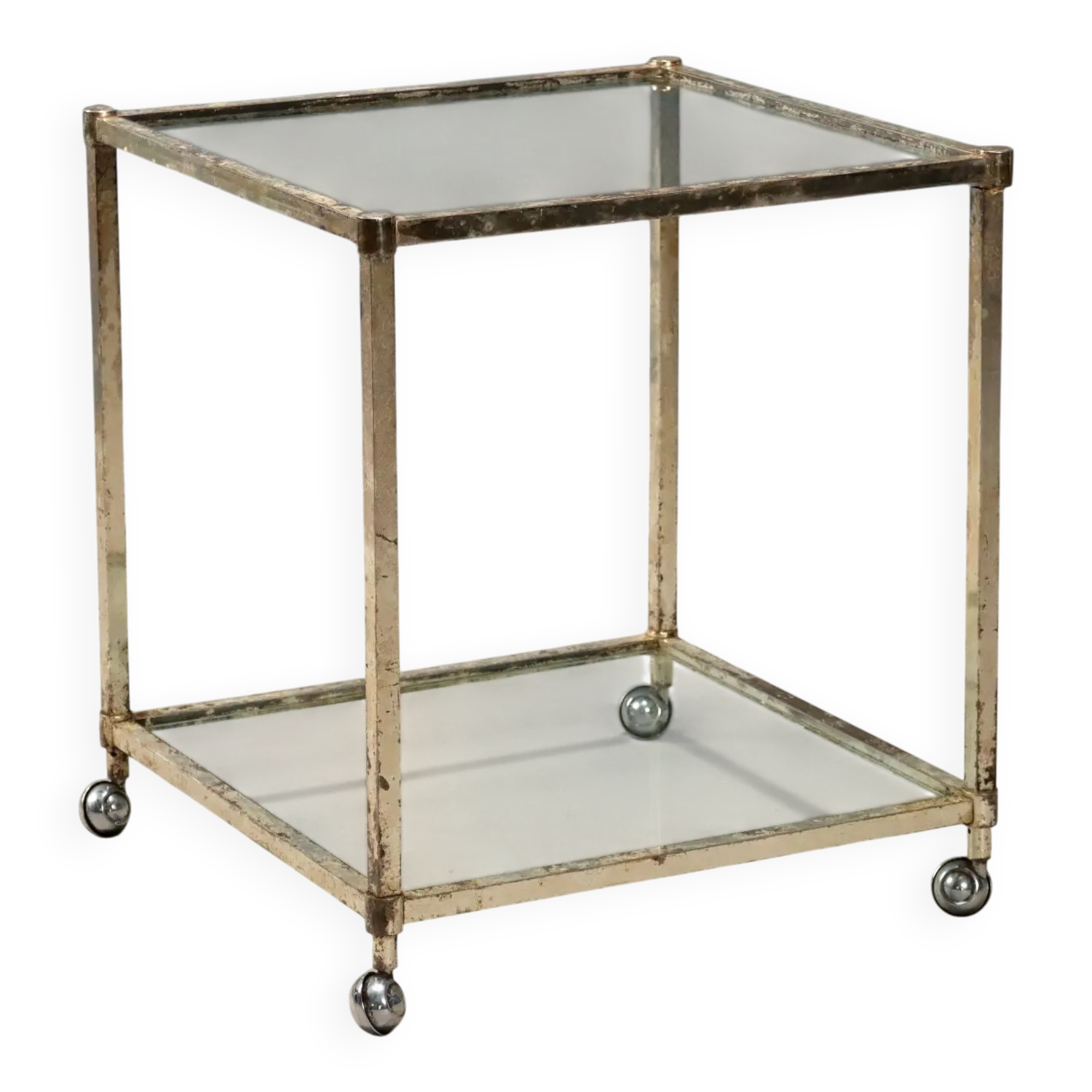 Vintage double-tiered dessert trolley, Italy, 1960s