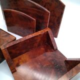 Parure de bureau en bois de loupe de thuya 4 éléments