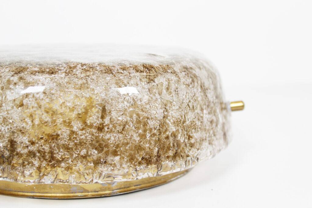 Petite applique murale en laiton et verre de Murano de Hillebrand