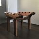 Vintage rustic ecuadorian leather sling footstool by Angel I. Pazmino, 1960s