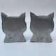 Pair of designer cat head bookends