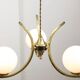 Mid-Century Italian Brass and Opaline Chandelier