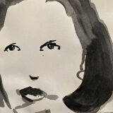 Portrait de femme à l’encre de Chine