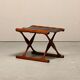Tabouret Poul Hundevad PH43 Guldhøj en teck et cuir marron, Danemark, années 1960