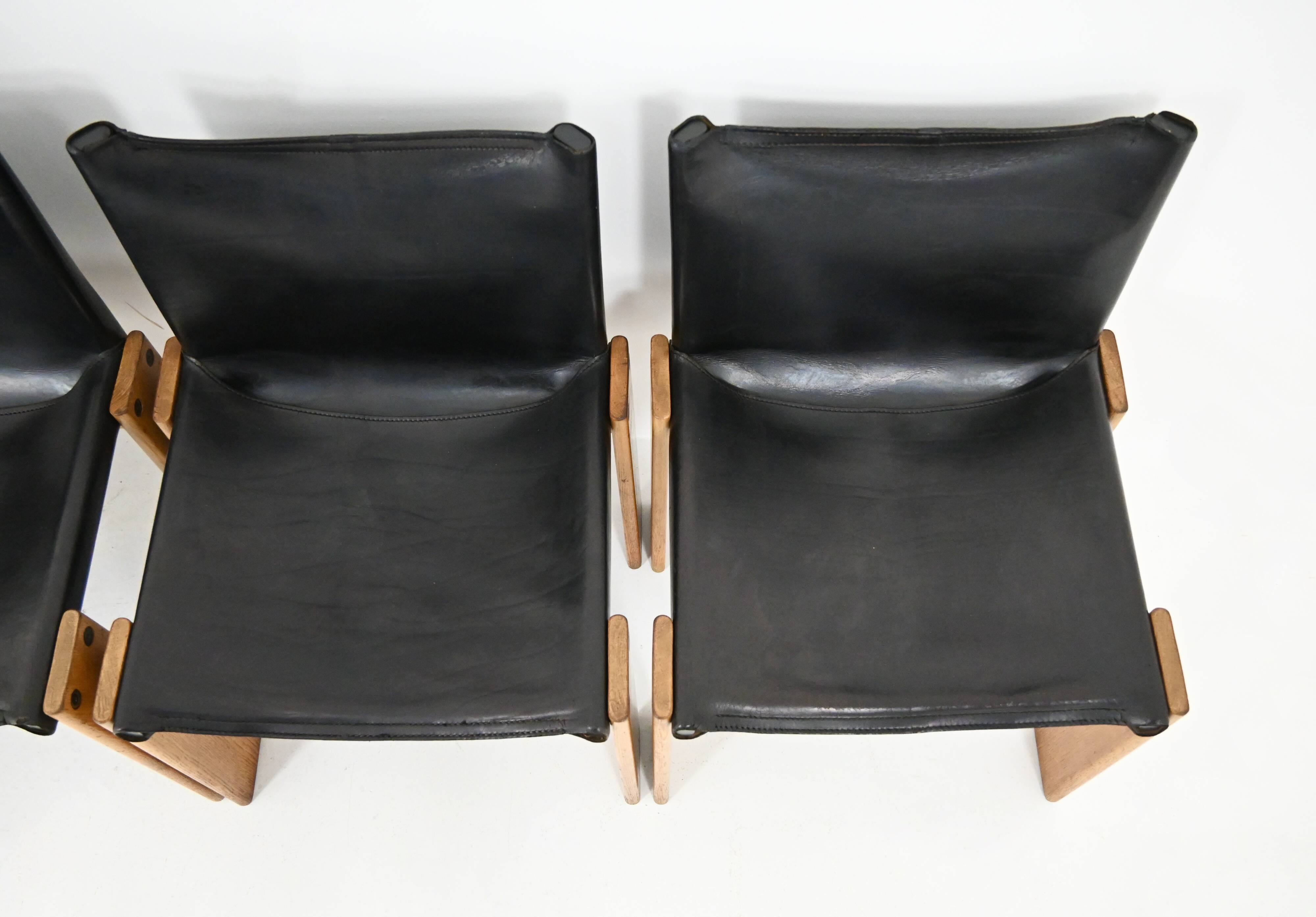 Monk dining chairs by Afra & Tobia Scarpa for Molteni, 1970s