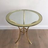 Pair of round gold side tables